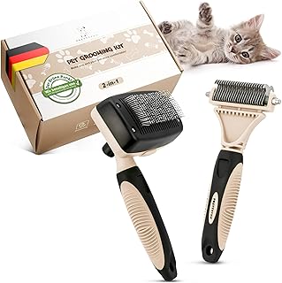 Pretty Paw ® Profi Katzenbürste Set I Katzen Pflege Set – 100% Hygiene & Komfort Dank gerundete…