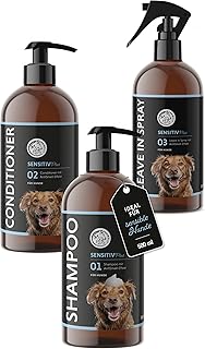 Annimally Sensitiv Plus Pflegeset – Natürliches Hundeshampoo, Conditioner & Leave-In Spray fü…