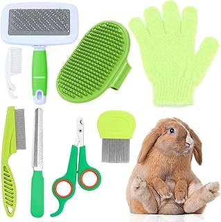 MIAOZ Kaninchen Pflege Set mit Nagelknipser und Trimmer Haustier Haarentferner Lang und Feile, Fl…