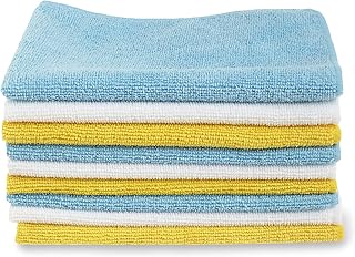 Amazon Basics Mikrofaser Reinigungstuch, 12 Stück, Mehrfarbig, 30.5 L x 40.5 B cm