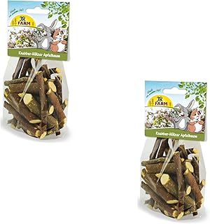 JR FARM Knabber-Hölzer Apfelbaum | Doppelpack | 2 x 100 g | Snack für Zwergkaninchen und Nager …