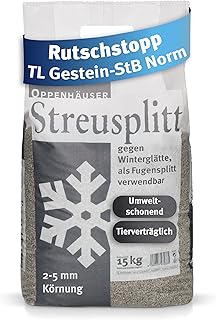 Diabas Streusplitt 15kg 2-5mm Körnung: sofort rutschhemmend, umweltschonendes Streugranulat für…
