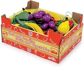 small foot 1646 Stiege mit Obst, Früchte aus Holz, ideal für Rollenspiele, Kaufmannsladen, Tant…