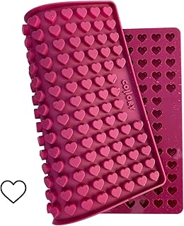 Collory Backmatte Hundekekse für MINI (1,5cm) HERZ FORM Leckerlis, Silikon Backform, Pralinenfor…