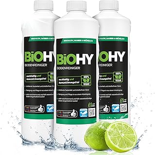 BiOHY Bodenreiniger (3 x 1 Liter) | Konzentrat für alle Reinigungsgeräte und alle Hartböden | …