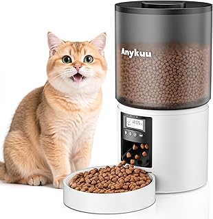 Futterautomat Katze & Hund 4L Pet Feeder Cat mit Timer & Portionskontrolle 1-6 Mahlzeiten pro Tag…