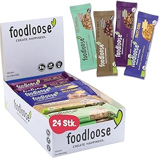 foodloose Bio-Nussriegel Probierpaket | Vegane, laktose- und glutenfreie Bio-Riegel ohne raffinie…