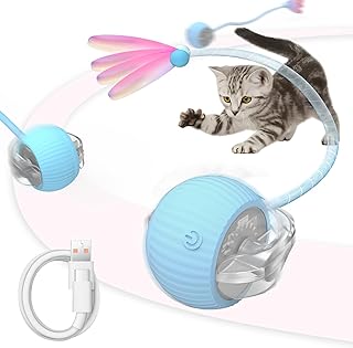Interaktives Katzenspielzeug 360° Smart Rolling Pet Ball Elektrischer Hundespielzeug Ball Automa…