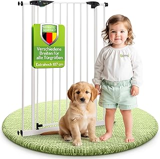 BOMI Türschutzgitter Mira | Extra Hoch | Ohne Bohren | Schließt automatisch | Tuerschutzgitter …