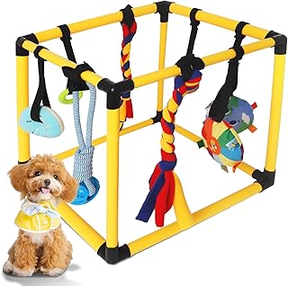 Gekufa Welpenspielstudio mit hängenden Spielzeugen, Intelligenzspielzeug für Hunde, Dschungel G…