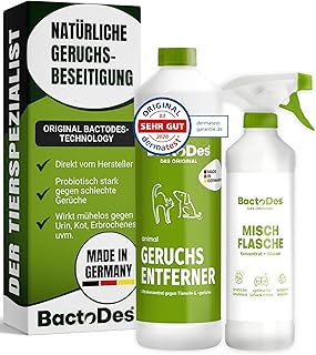BactoDes Animal Geruchsneutralisierer 1L I Enzymreiniger mit biologischer Mikrobenkraft & Tiefenw…