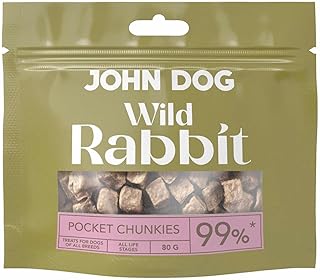 John Dog Leckerli Hund 99% Kaninchen – Monoprotein Hundesnack – Getreidefrei & Hypoallergen Snack…