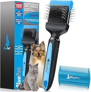 BluePet ZupfZeug Pro Professionelle Hundebürste Langhaar, Flexible Zupfbürste für Hunde & Katz…
