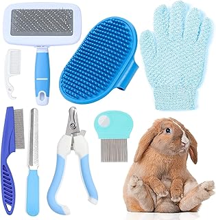 MIAOZ Kaninchen Pflege Set mit Nagelknipser und Trimmer Haustier Haarentferner Lang und Feile, Fl…