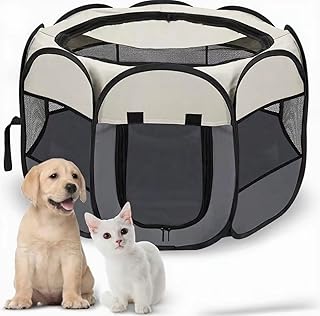 Welpenauslauf Hundebox Faltbar Wasserdicht Tierlaufstall Abnehmbar Transportbox Freigehege für K…