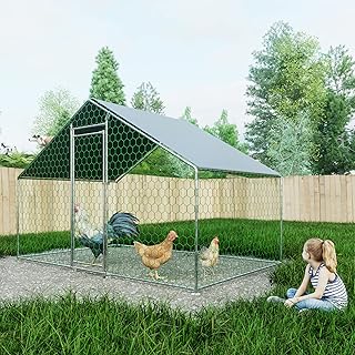 Hühnerstall Freilaufgehege Außengehege, Kleintiergehege für Hühner Ente Kaninchen 3 x 2m