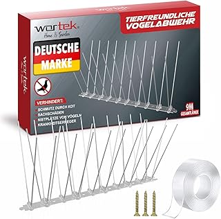 wortek Taubenabwehr Spikes Vogelabwehr Spikes – Edelstahl 9 Meter mit Sollbruchstellen – Tierfreu…
