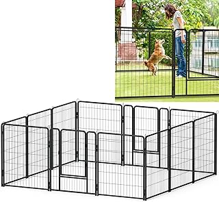 YUENFONG 12 TLG Welpenlaufstall Welpenauslauf 80cm hoch, Freilaufgehege Hundelaufstall Tierlaufst…