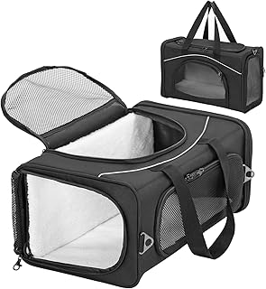 Petsfit Transporttasche Hunde und Katze, Katzentransportbox Hunde Katze Flugtasche für Haustiere…