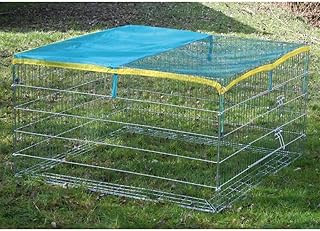 Kerbl 82823 Freigehege mit Ausbruchsperre 115 x 115 x 65 cm, mit Schutznetz