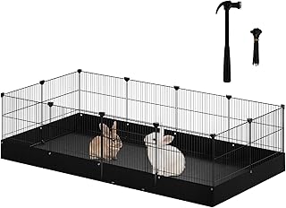 EUGAD Kleintiergehege mit wasserdichtem Boden, Freilaufgehege mit Tor, Laufstall Kleintiergehege …