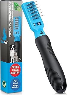 BluePet Profi Entfilzungskamm für Hunde und Katzen I Entfilzungshaken, Entfilzungsmesser, Entfil…