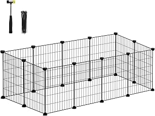 SONGMICS Freilauf, DIY-Kleintiergehege, Kleintierkäfig, Kaninchen, Meerschweinchen, Metallgitter…