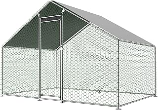 Redkid 6m² Metall Freilaufgehege Hühnerstall 3x2x2m – Mit Wasserdichtetem PE-Tuch und Sicherhei…