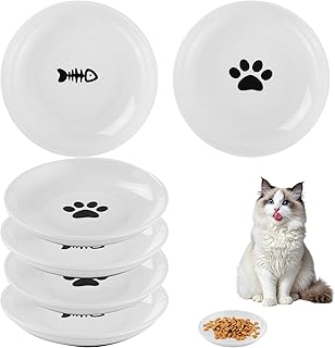 6 Stück Futternapf Katze,Katzennapf Keramik mit Rutschfestem Gummiboden,15 cm Durchmesser, Katze…