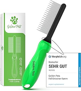 TESTURTEIL SEHR GUT Fell-Entwirrer Kamm I Hundebürste & Katzenbürste mittel bis langhaar geeign…