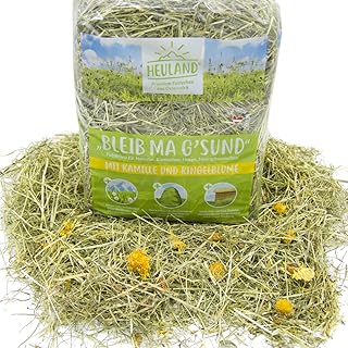 Premium Heu Bleib ma G´sund mit Kamille und Ringelblume Frisches Bergwiesenheu für Kleintiere K…