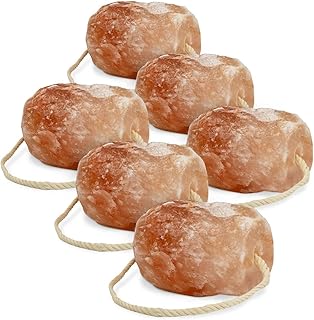 Hochwertiger Salzleckstein “Bergkristall” 6 x Leckstein mit Kordel, insgesamt ca. 5 kg, für …