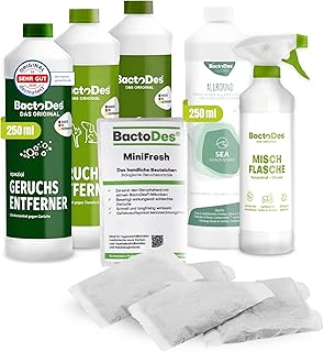 BactoDes Geruchskiller-Kennenlern-Set I 5 Spezialreiniger mit Mikroorganismen für porentiefe & n…