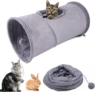 Katzentunnel, Katzenspielzeug, Cat Tunnel Große Katzen,30 * 68CM Spieltunnel mit Spielball Haust…