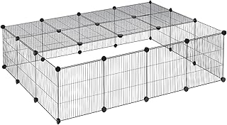 EUGAD Freigehege für Kaninchen, Freigehege Gittergehege Kaninchen 22 Stück Metallgitter Kleinti…