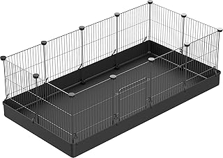 PILIN Kleintiergehege mit Tor, Laufstall mit abnehmbarem, wasserdichtem Boden, Hamster, Kaninchen…