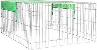 Wiltec Freilaufgehege für Kleintiere, 144 x 116 x 58 cm, stabiles und sicheres Laufstallgitter m…