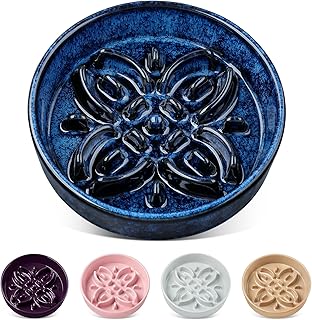 Hundenapf Keramik, vancasso MSGW Slow-Feeder-Hundenäpfe, Puzzle-Hundenäpfe mit Blumenlabyrinth,…