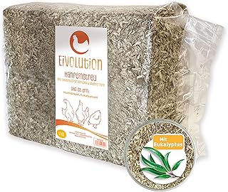 Hanfeinstreu mit Eukalyptus – 3 kg Ballen – Saugfähige, Geruchsbindende Einstreu für Hühner, G…