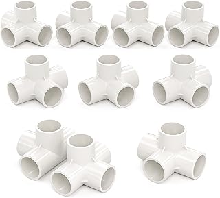 10 Pcs 20MM (1/2″) 4 Way Kubisches Tee Steckverbinder PVC-U Fitting Ellenbogenkupplung Verbinder …