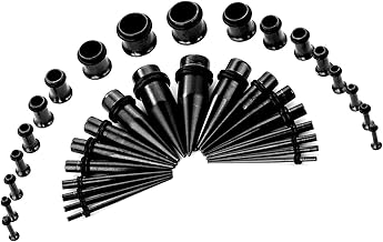 36 Stück Ohr Dehnstäbe Set (Ohrdehner & Ohrtunnel), Chirurgenstahl Dehnungstab & Tunnel, 1.6-10…