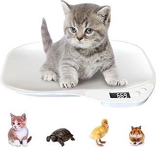 Tierwaage für Kleine Tiere, Hundewaage 15Kg (±1gram), LCD Digitale Katzenwaage mit 4 Wiegemodi …