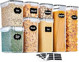 GoMaihe Vorratsdosen 8 Set, Aufbewahrungsbox Küche Luftdicht Behälter aus Plastik Mit Deckel, V…