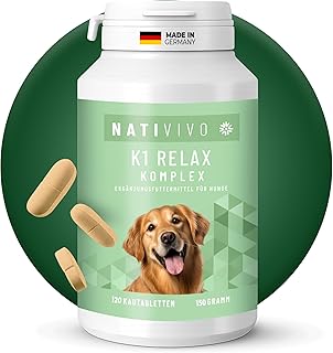K1 Relax Komplex Beruhigungsmittel für Hunde – Baldrian Hanföl & L Tryptophan Hund Beruhigung -…