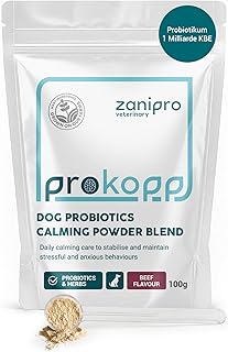 Beruhigungsmittel für Hunde – Probiotika Pulver mit L-Tryptophan für ängstliche, Anti-Stress…