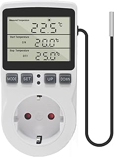 KETOTEK Temperaturregler Steckdose 230V mit Fühler Digital Thermostat Steckdose Heizung Kühlung…