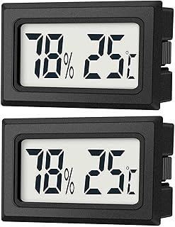 JEDEW 2er-Set Mini Digitale Thermometer-Hygrometer, Innen Temperatur- und Luftfeuchtigkeitmessger…