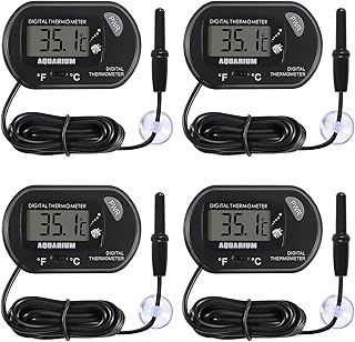 AITRIP 4 Pack digitales Aquarium-Thermometer, Aquarium-Thermometer, Wasserthermometer mit großem…