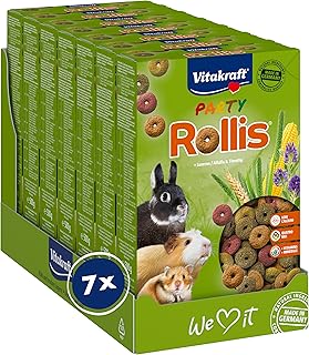Vitakraft Rollis, Knusperringe für Nager, calciumarm, mit Luzerne, als Ergänzung zum Hauptfutte…