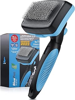 BluePet Hundebürste & Katzenbürste für Langhaar – Entfernt sanft Unterwolle, Verfilzungen & Kn…
